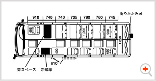 マイクロバス車輌内部図