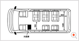 マイクロバス車輌内部図